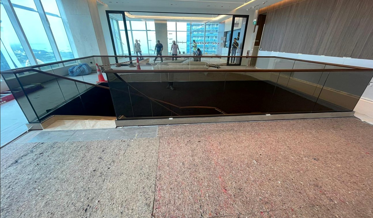 Mapletree Business City, stone connecting stair